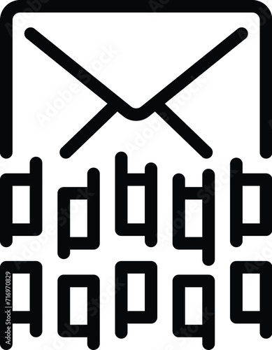 Mail broken access icon outline vector. Signal entry passcode. Computer erase