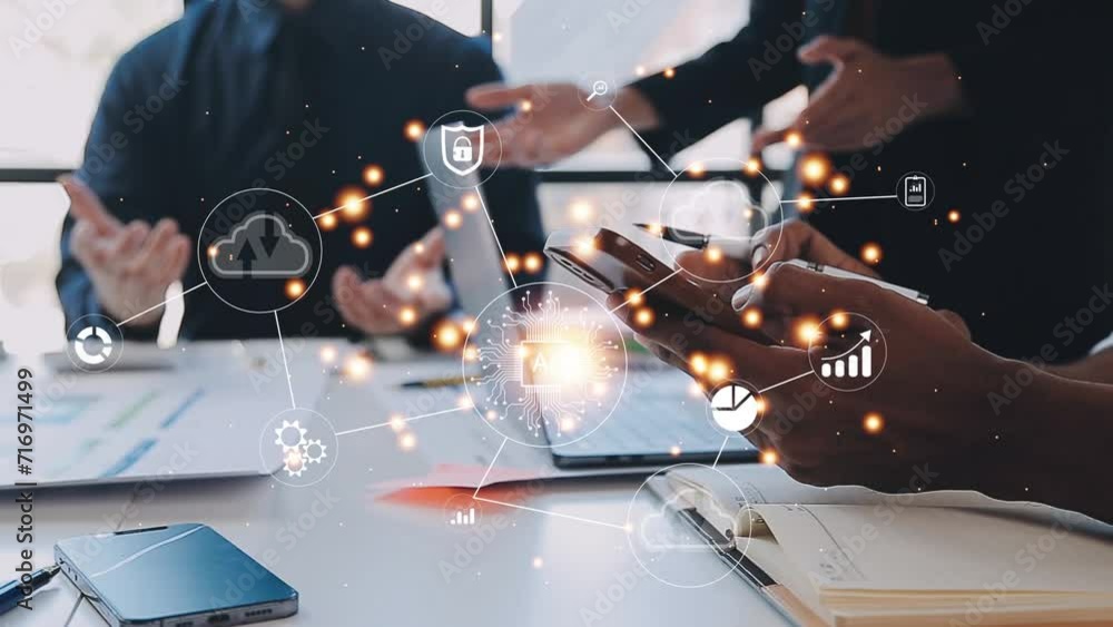 Digital transformation technology strategy, IoT, internet of things. transformation of ideas and the adoption of technology in business in the digital age, enhancing global business capabilities. Ai