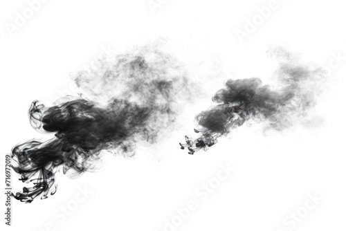 Two black smokes flying in the air. Suitable for various graphic designs and visual effects