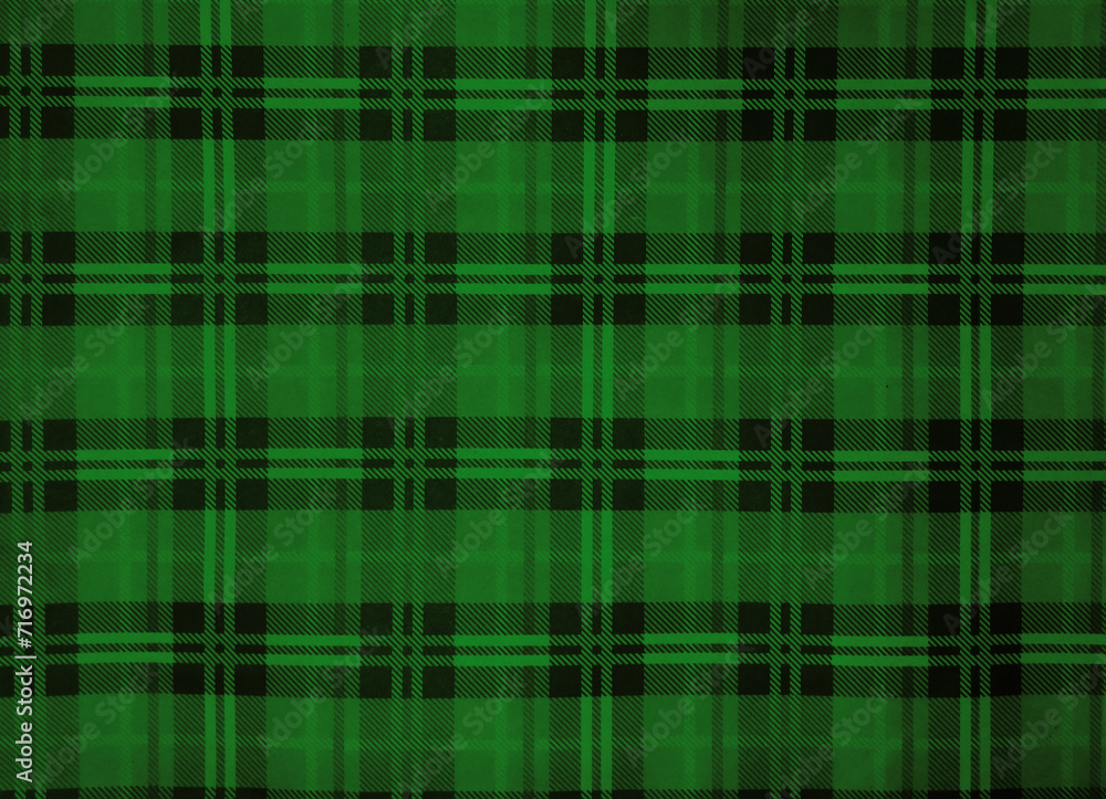 Fototapeta premium checked green square stripes background. Dot red color Paint on craft paper abstract postcard background. checkered, chequered, Striped fabric, lightweight summer fabric