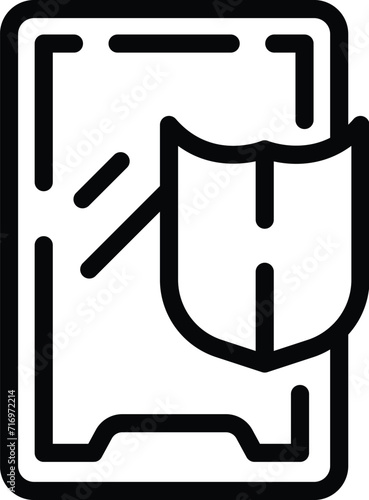 Secured smartphone icon outline vector. Erase system. Control alarm fail
