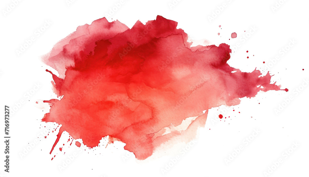 Vivid Red Watercolor Splotch