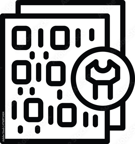 Repair data loss icon outline vector. System accident. Passcode entry