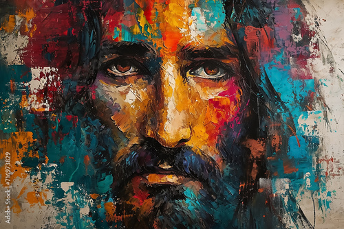 Jesus Christ s modern abstract painting