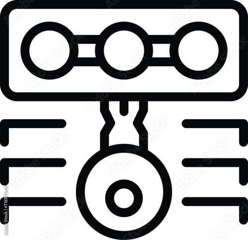 Signal fail attack icon outline vector. Erase system. Bug entry