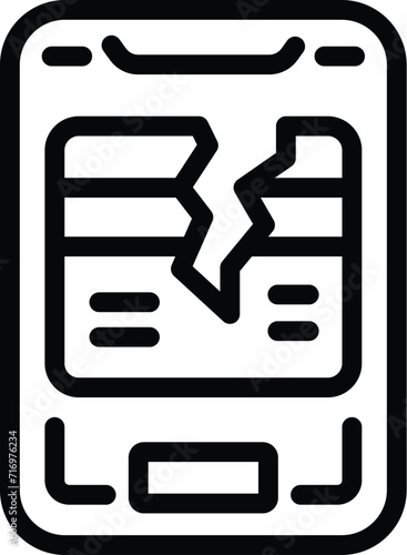 Credit card data loss icon outline vector. Computer system. Entry fail