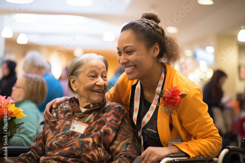 A heartwarming image of volunteers offering emotional support and companionship to individuals in hospice care, showcasing the compassionate and comforting nature of volunteer work photo