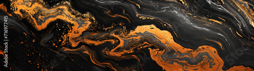Close Up of Black and Orange Marble, Bold and Vibrant Beauty