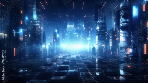 Futuristic Cyberpunk Style Particles Background © Damian Sobczyk