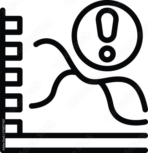 Data loss graph icon outline vector. Accident alarm. Fail information