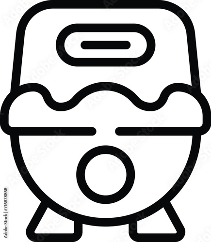 Individual kid potty icon outline vector. Care comfort. Clean bowl