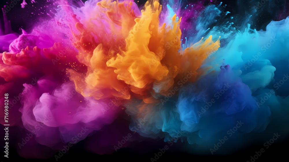 Dust explosion Holi background, indian traditional festival