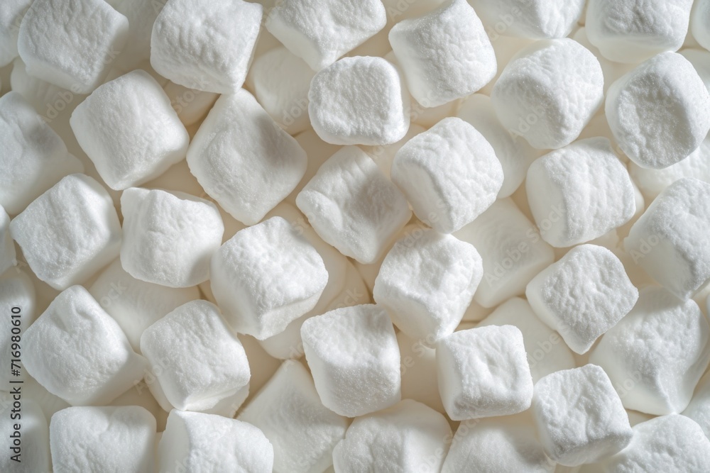 Closeup Of Soothing, Fluffy White Marshmallow Background Texture Closeup Of Soothing, Fluffy White Marshmallow Background Texture
