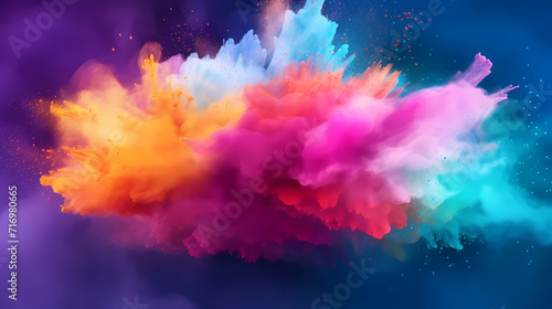 Dust explosion Holi background, indian traditional festival © jiejie