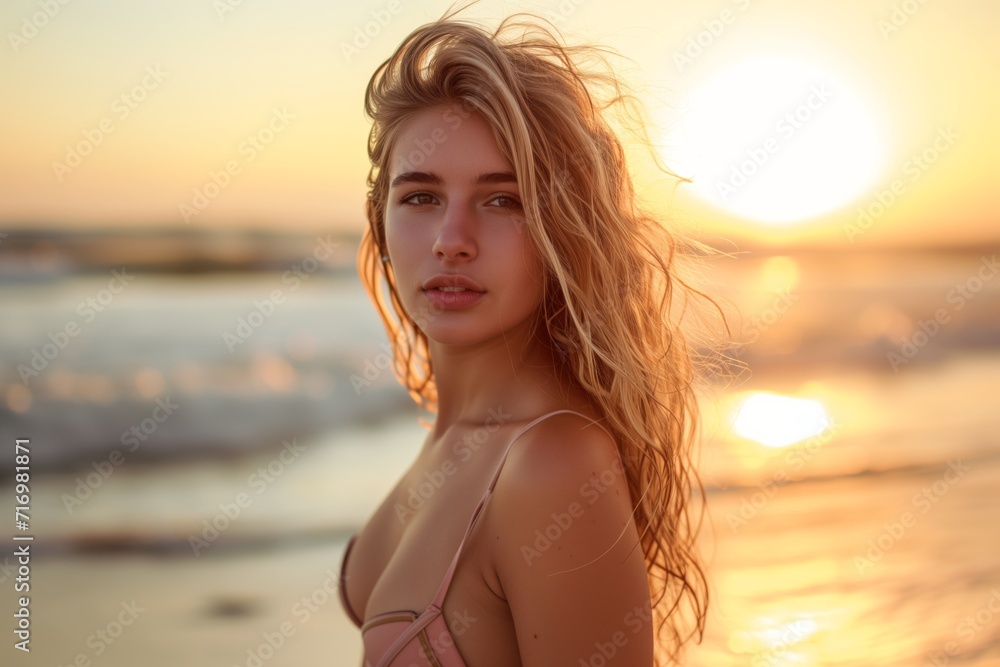 Gorgeous Young Lady Enjoying The Beach In A Stylish Outfit Gorgeous Young Lady Enjoying The Beach In A Stylish Outfit