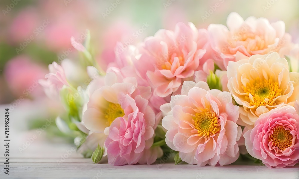 Spring flowers create a smooth background