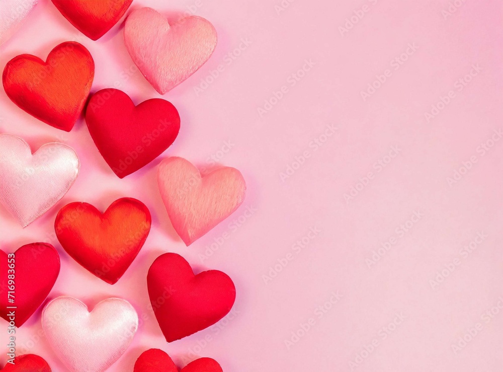Empty valentine's day greeting card with copy space on pink background