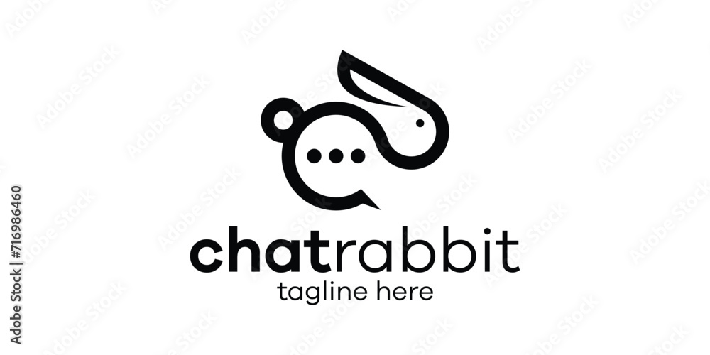 logo design combination of rabbit shape with paint, simple logo design. logo design combination of rabbit shape with paint, simple logo design.