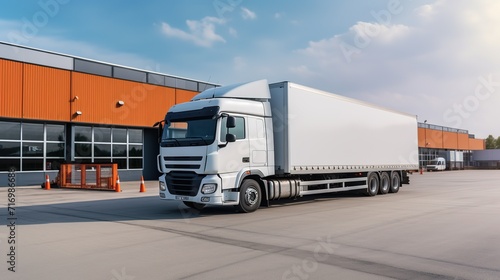 Trucks loading at a depot of a forwarding agency - Transport and logistics in goods trade ai generated image © SazzadurRahaman