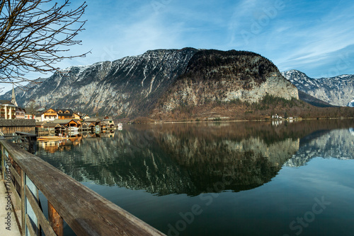 Hallstadt old town by the lake photo