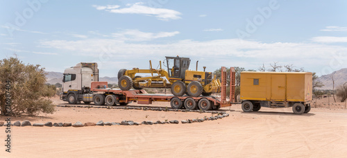 equipment for gravel road maintenance, Betta, Namibia