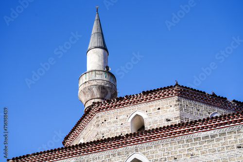 Mosque dome and minaret crescents in Safranbolu