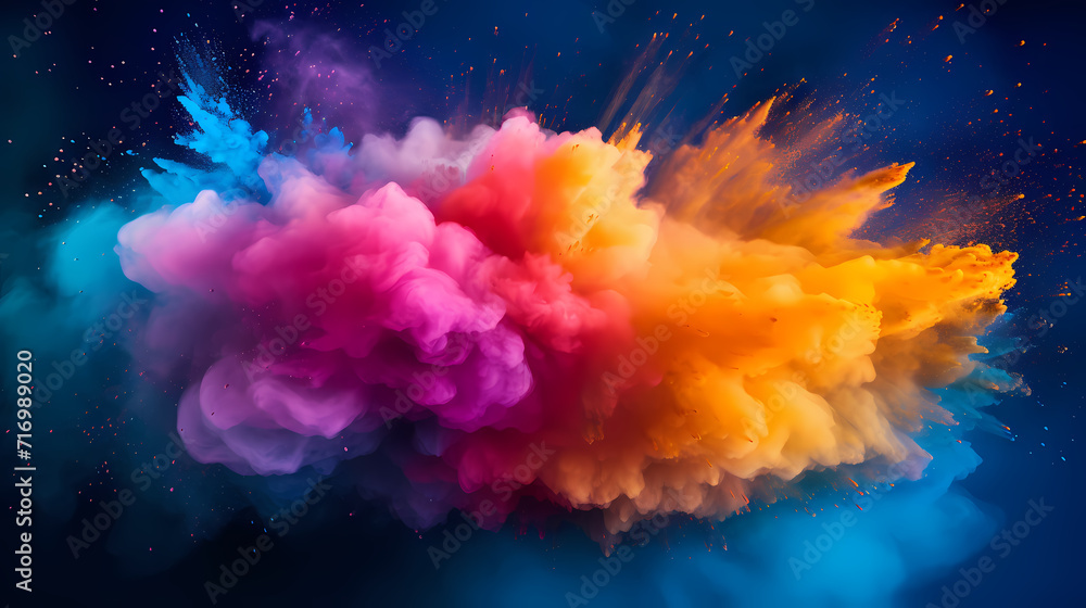 Dust explosion abstract background, Holi background