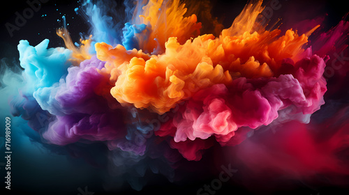 Dust explosion abstract background, Holi background © Derby