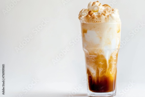 Root Beer Float: Deliciously Sweet Classic Against A Clean White Background