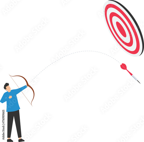 Terribly missed target, Failure or mistake, Fail to achieve goal, Big error or wasted effort, Archery terribly missed target
