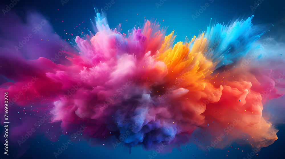 Dust explosion abstract background, Holi background