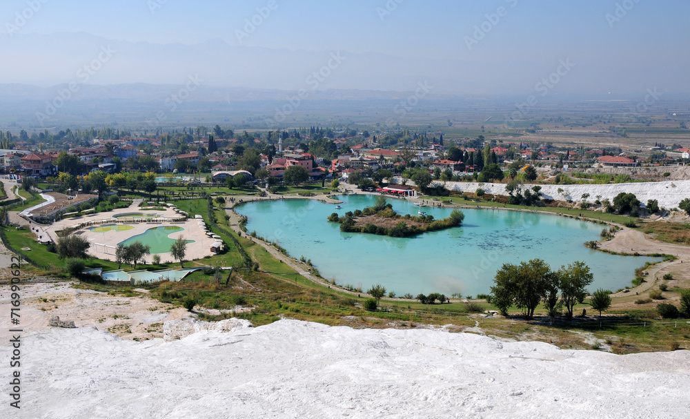 Pamukkale Travertines, located in Denizli, Turkey, is a very important tourism region.