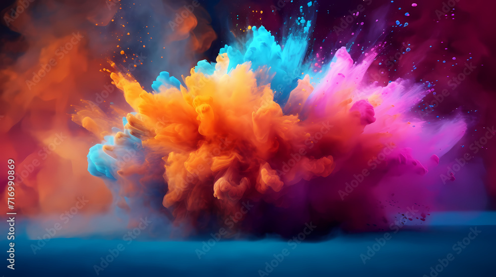 Dust explosion abstract background, Holi background