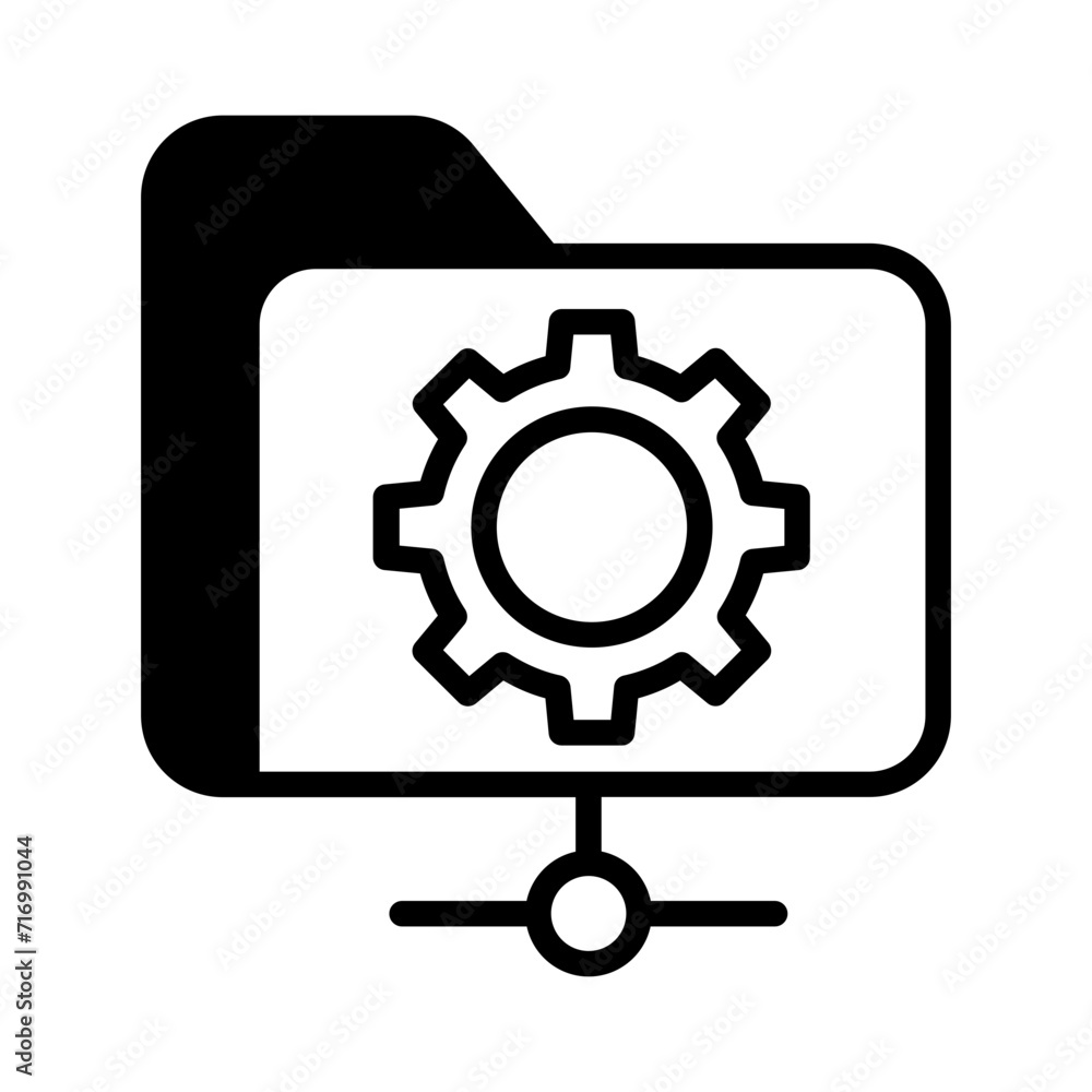 Folder setting solid glyph icon Folder setting solid glyph icon