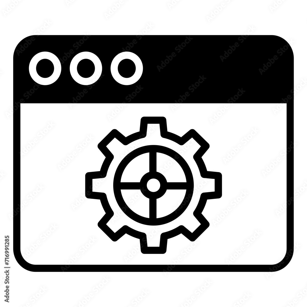 Web Settings solid glyph icon
