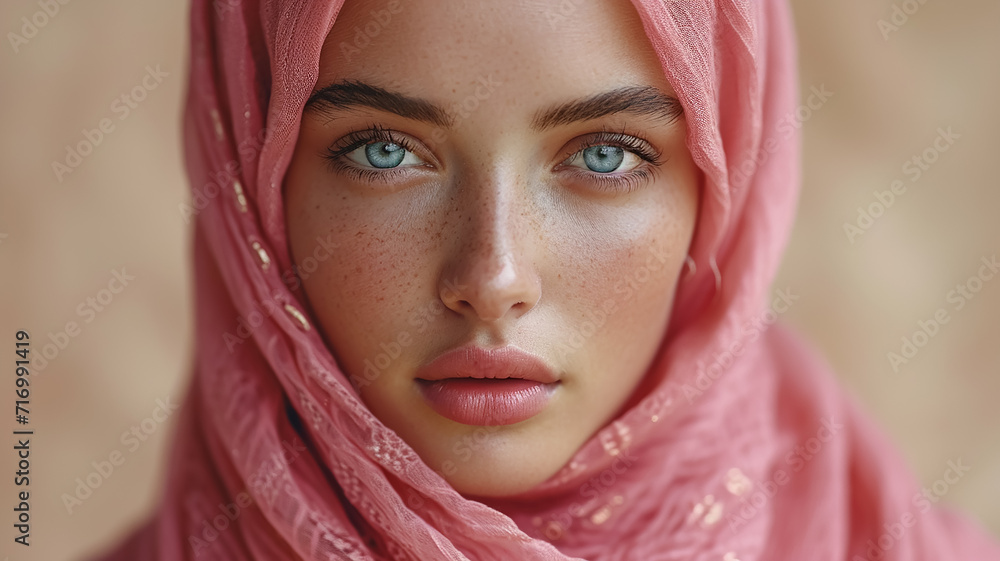 Porträt einer schönen jungen arabischen muslimischen Frau Porträt einer schönen jungen arabischen muslimischen Frau