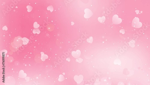 pink valentine day heart animated background. Wedding anniversary, love background. Bokeh, particle, shimmer, sparkle, with heart. Seamless 4K loop background. Love heart greeting video. Mother's day photo