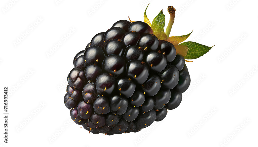Blackberry with leaf isolated on transparent background. Blackberry with leaf isolated on transparent background.