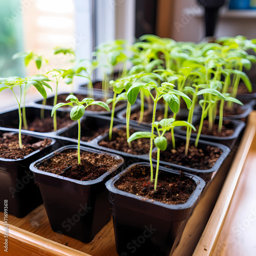 seedlings starting in window