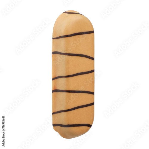 Obraz na płótnie Tasty white chocolate glazed protein bar isolated on transparent. Healthy snack, png isolated background. w salonie