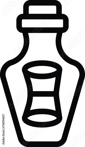 Sos message bottle icon outline vector. Post note. Cork glass empty