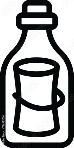 Marine note message icon outline vector. Note mail lost. Container pirate
