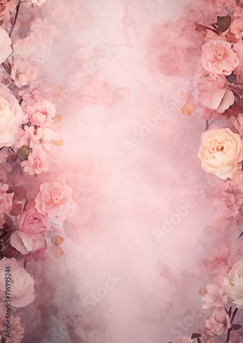 Misty Vintage Light Pink Floral Texture Backdrop