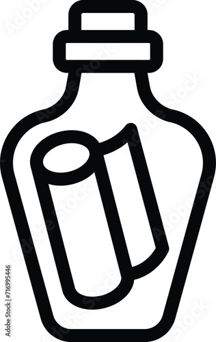 Bottle message icon outline vector. Mail lost vacant. Empty sea