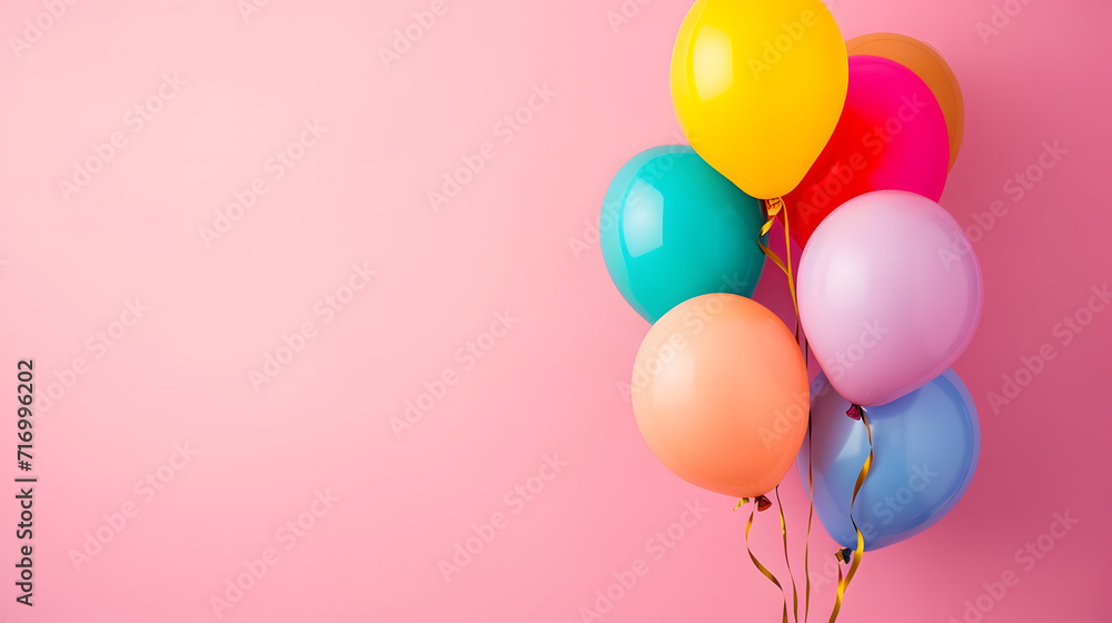 Group of Colorful Balloons Floating in the Sky