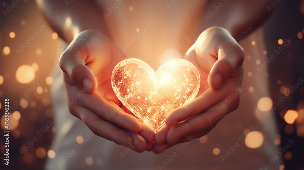 hands holding heart with generative ai hands holding heart with generative ai