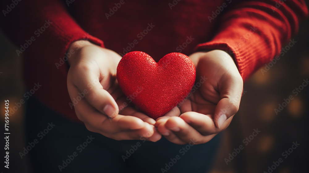 hands holding heart with generative ai hands holding heart with generative ai