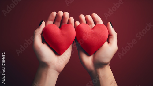 hands holding heart with generative ai
