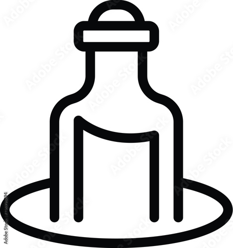 Signal bottle message icon outline vector. Letter pirate. Glass empty