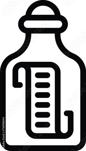 Letter message bottle icon outline vector. Epistle pirate. Stopper crystal